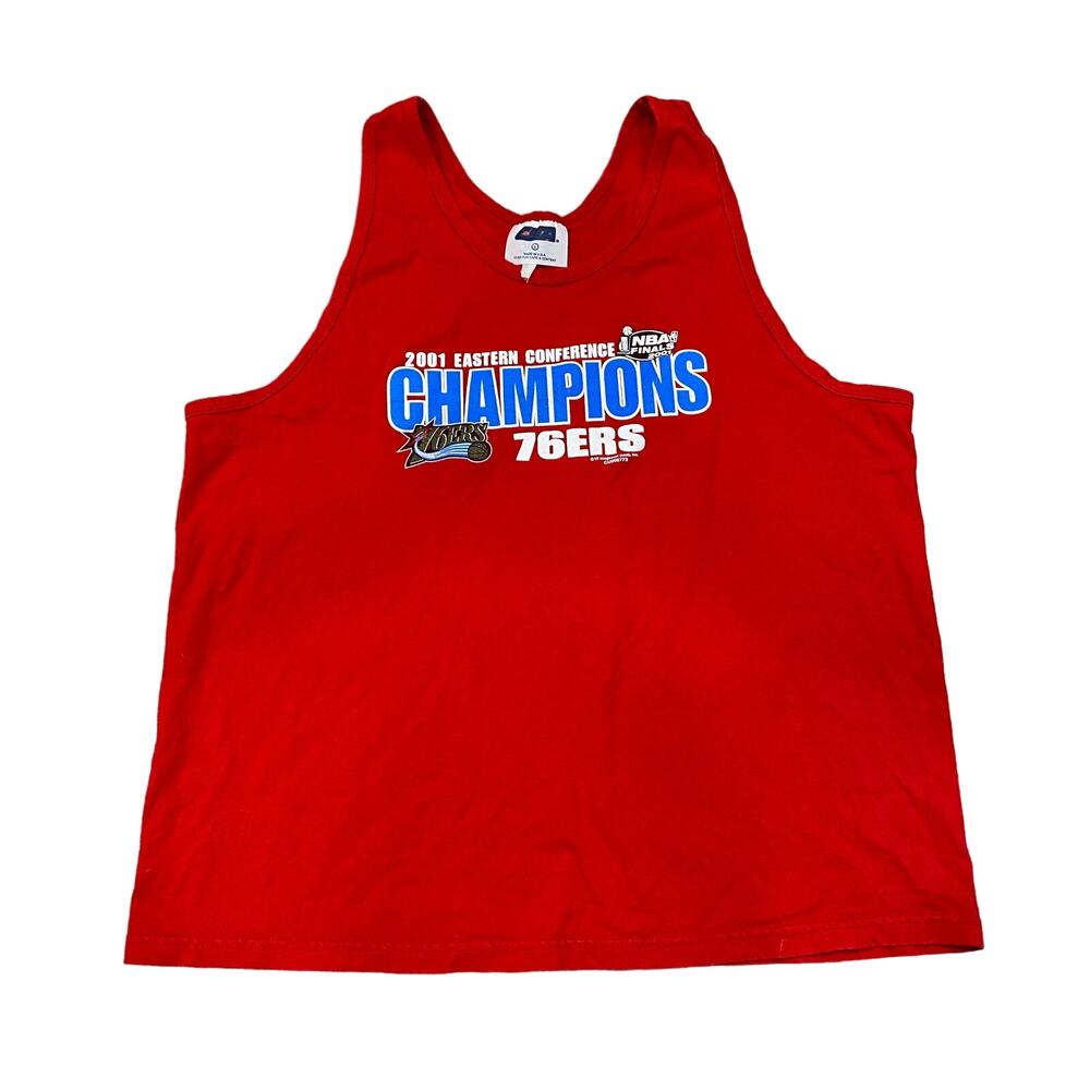 Vintage 2001 Philadelphia 76ers Champions Tank Men's L USA Made Allen Iverson